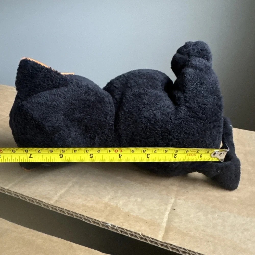 2008‎ Ty Pluffies TRICKERY the Black & Orange Halloween Cat Kitten Plush Tylux